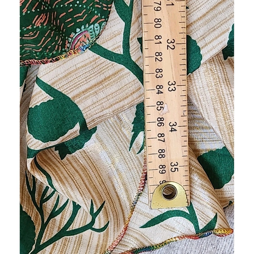 India Tube Dress Green Multicolor Layered Bohemian 100% Silk Stretch Size XS/S - Picture 6 of 6